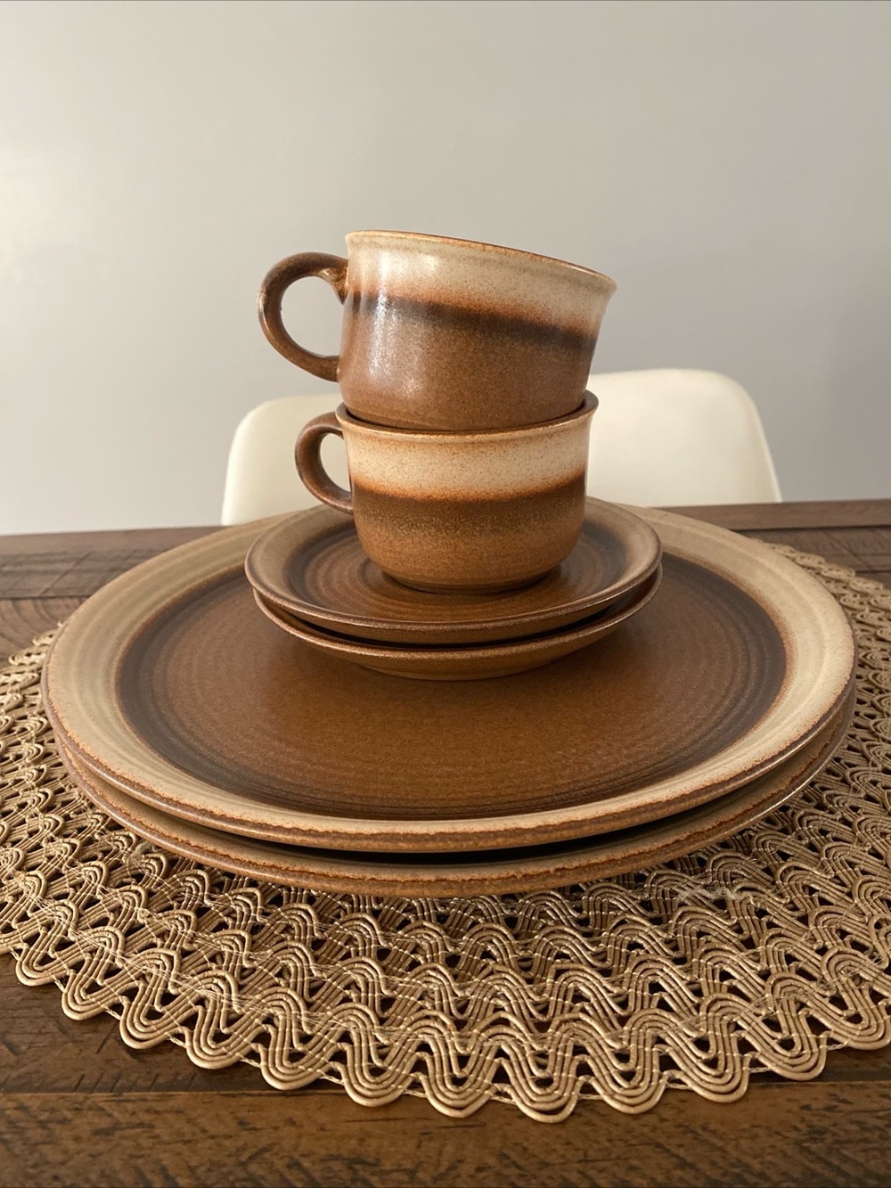 Vintage Original Gerzit West Germany Stoneware 6-Piece Set - Mid Century Boho